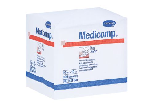 MEDICOMP Vlieskomp.unsteril 10x10 cm 4lagig – PZN 04783855 (PZN 04783855)