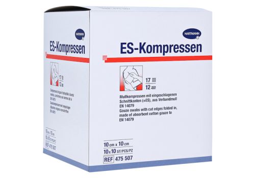 ES-KOMPRESSEN steril 10x10 cm 12fach Großpackung – PZN 06454127 (PZN 06454127)