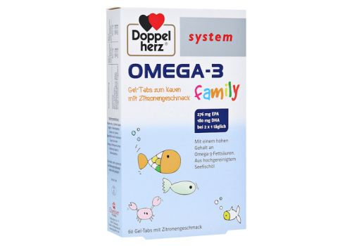Doppelherz system Omega-3 Family Gel-Tabs mit Zitronengeschmack – PZN 12351236 (PZN 12351236)
