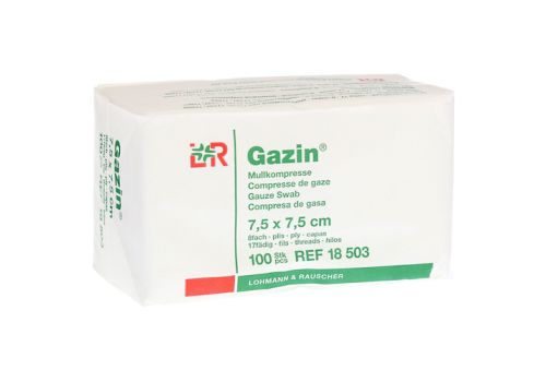 GAZIN Mullkomp.7,5x7,5 cm unsteril 8fach Op – PZN 03959387 (PZN 03959387)