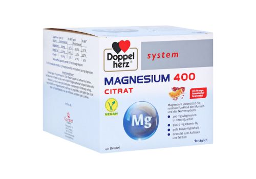 Doppelherz system Magnesium 400 Citrat mit Orange-Granatapfel-Geschmack – PZN 03979846 (PZN 03979846)