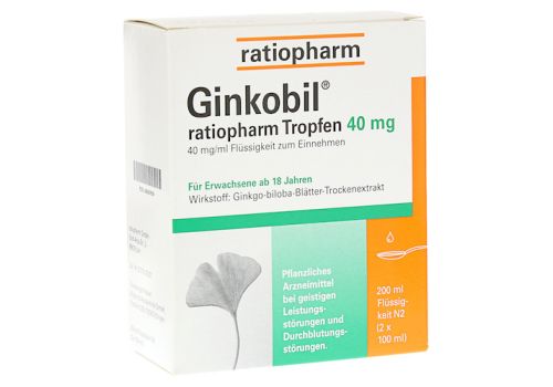 GINKOBIL ratiopharm 40mg – PZN 06680906 (PZN 06680906)