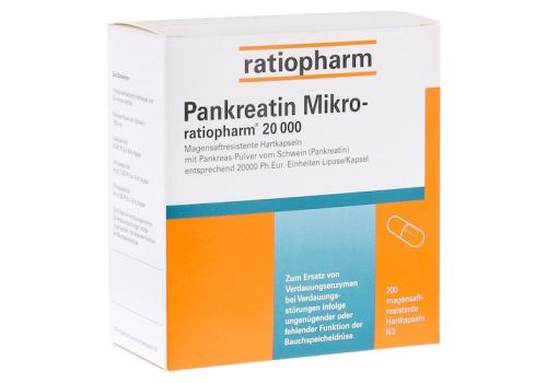 Pankreatin Mikro-ratiopharm 20000 – PZN 07097623 (PZN 07097623)